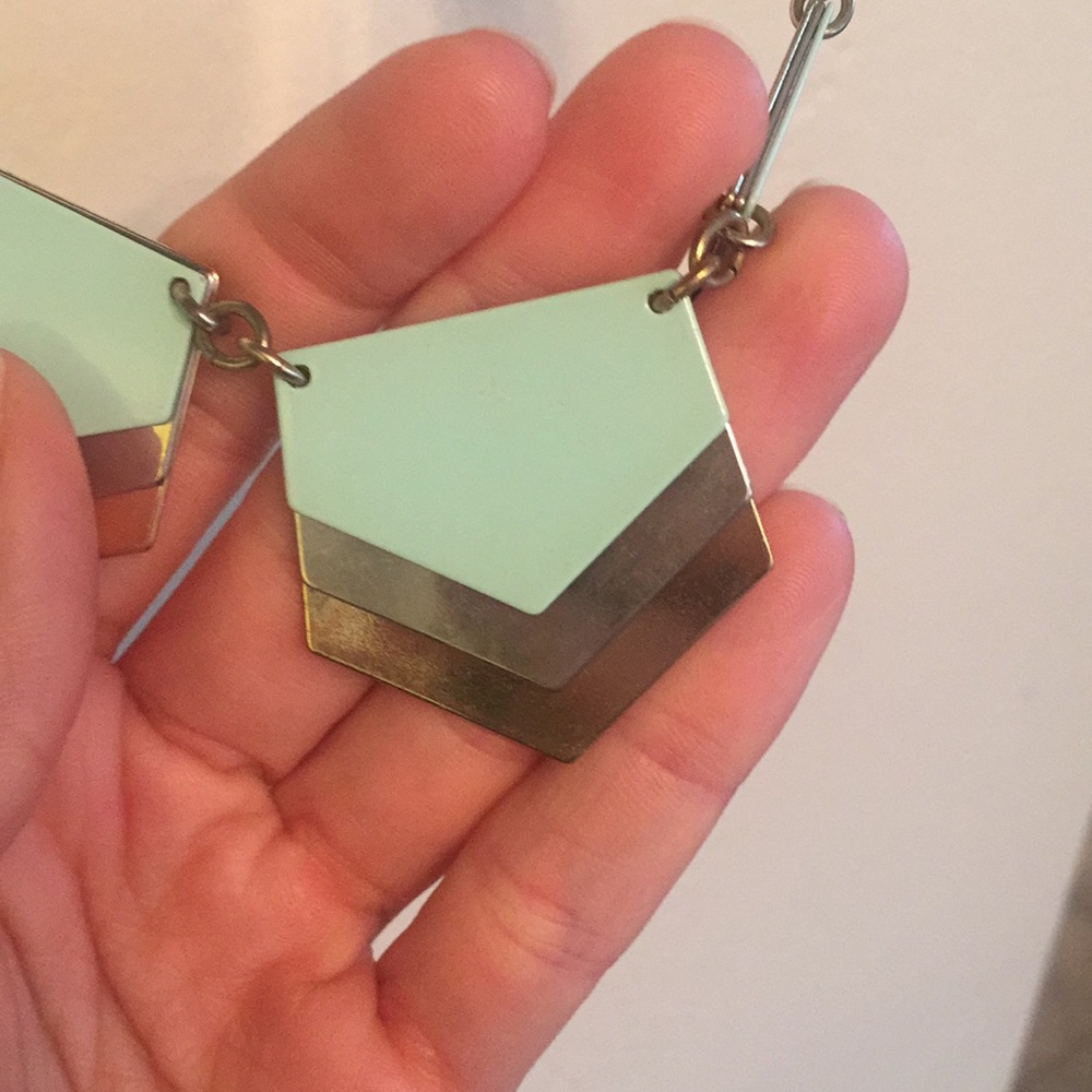 Mint, Gold, & Silver Necklace - Picture 2 of 2